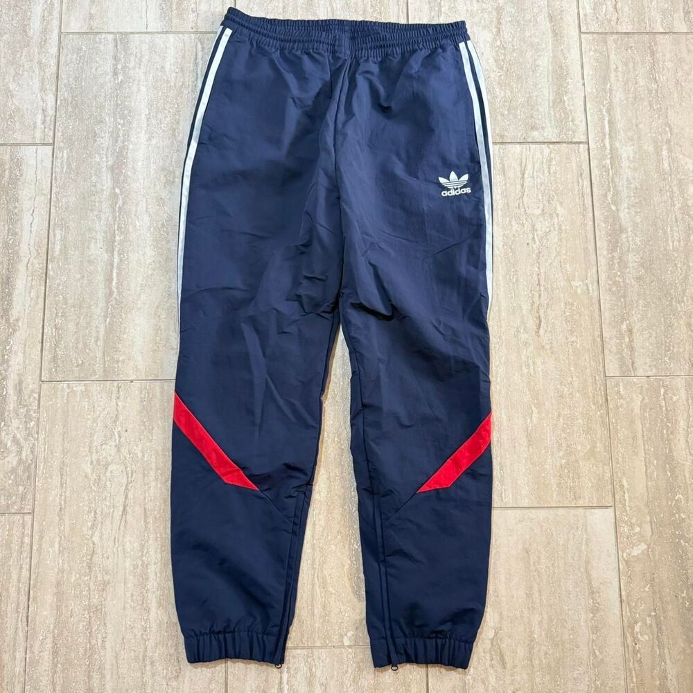 Adidas navy track pants joggers sweats Size L Blokecore sporty streetwear